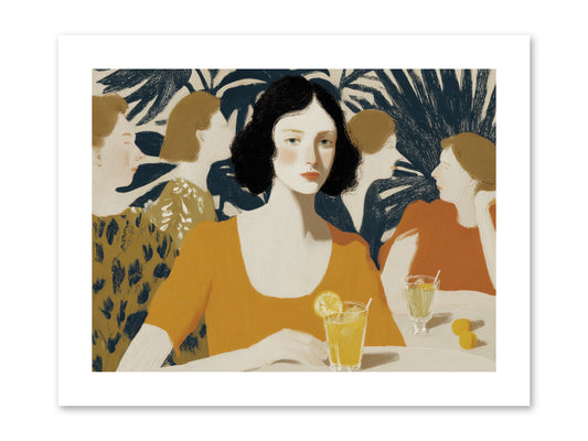 Cocktails in the Conservatory -- Paper Print 12x9