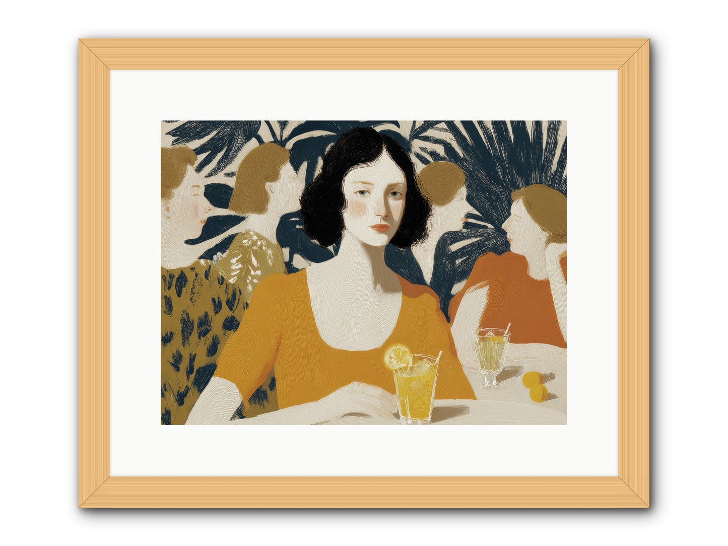 Cocktails in the Conservatory -- Framed Print - Natural 16x12
