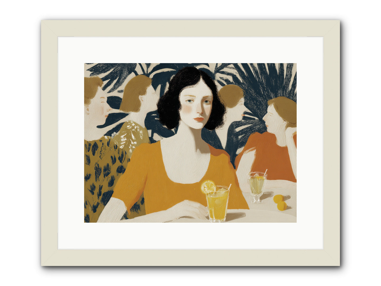 Cocktails in the Conservatory -- Framed Print - White 16x12