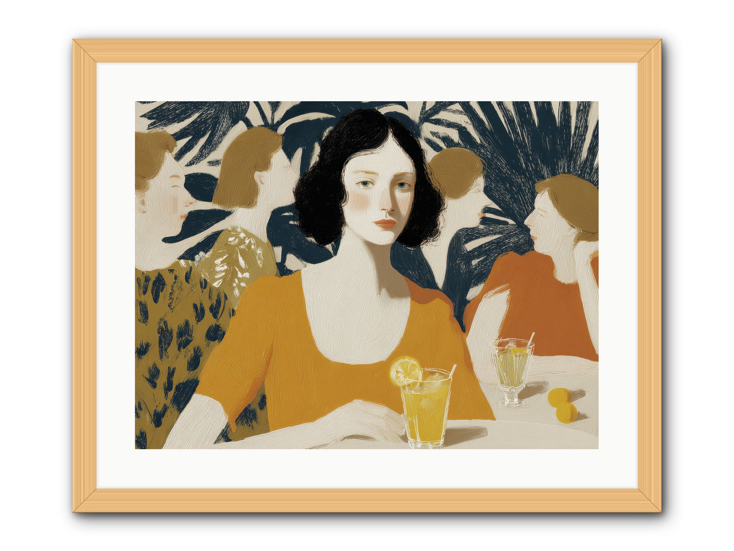 Cocktails in the Conservatory -- Framed Print - Natural 24x18