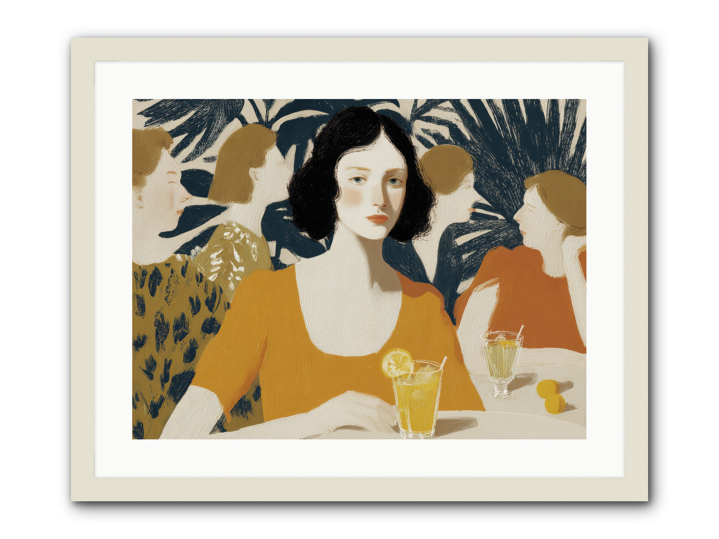 Cocktails in the Conservatory -- Framed Print - White 24x18