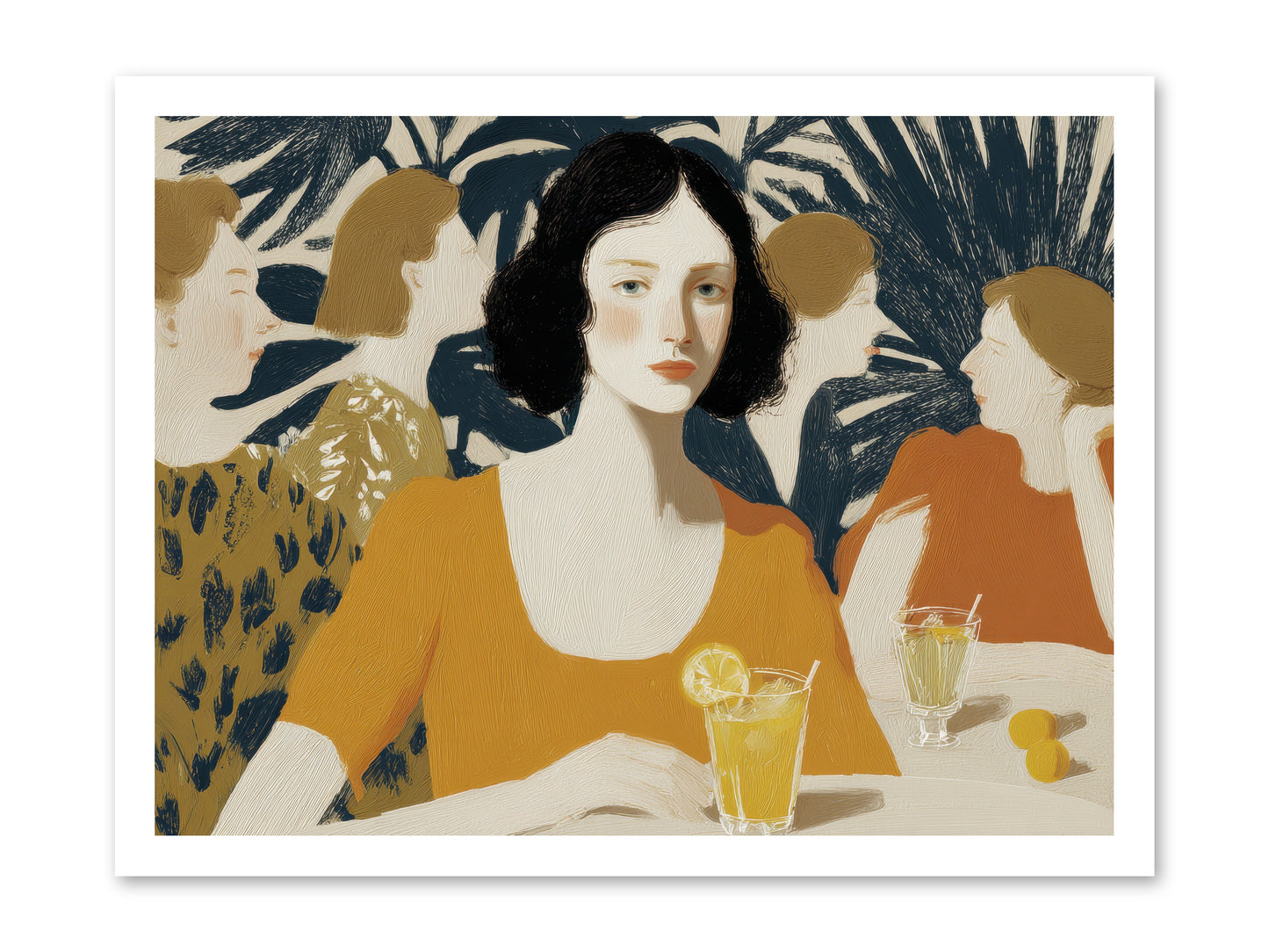 Cocktails in the Conservatory -- Loose Canvas Print 24x18