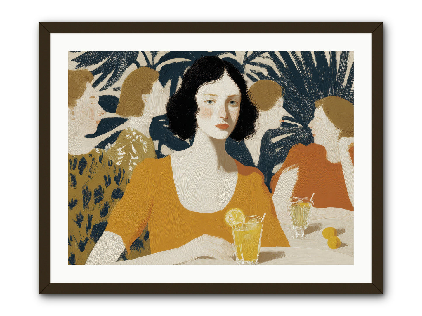 Cocktails in the Conservatory -- Framed Print - Black 32x24