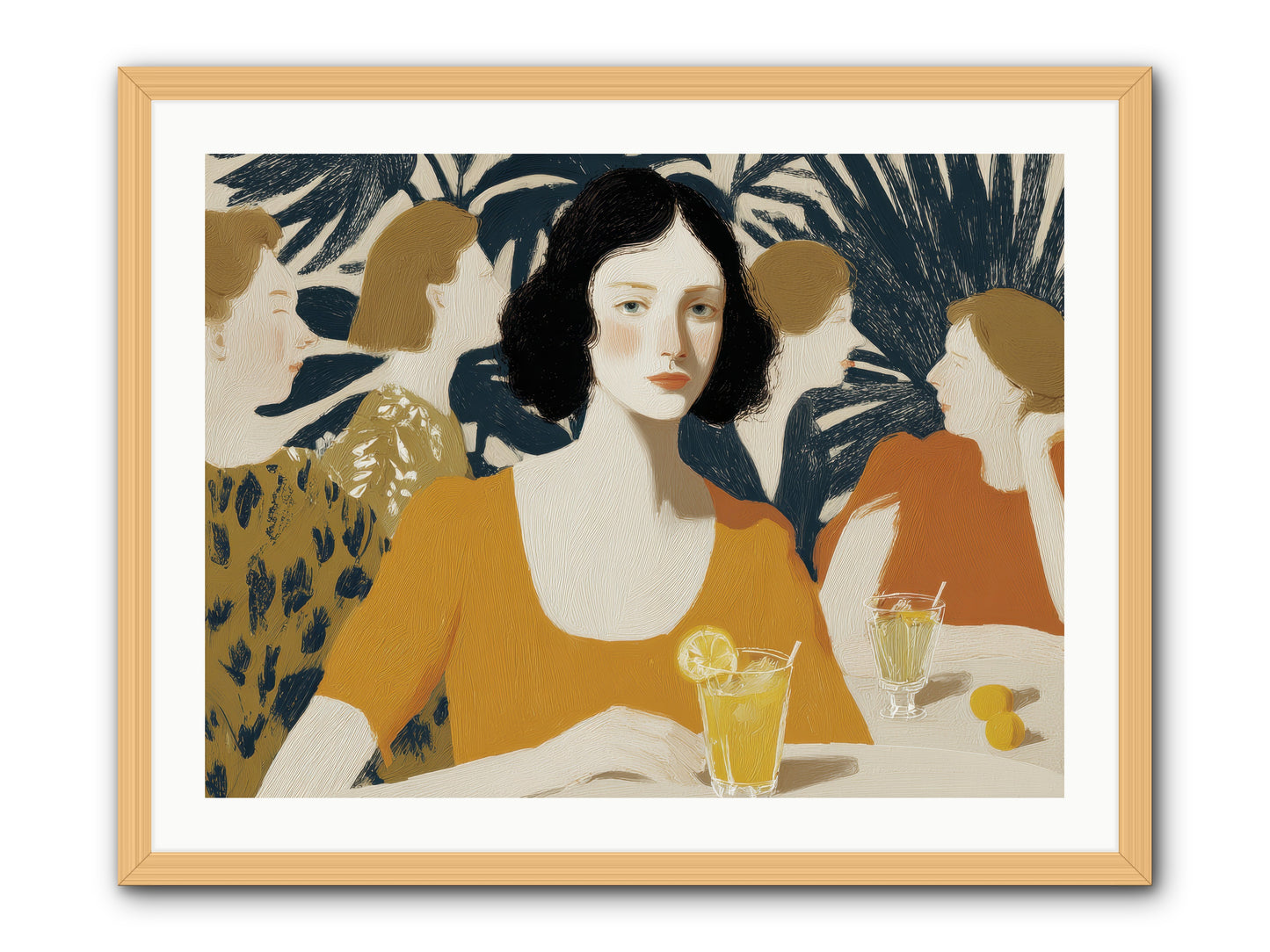 Cocktails in the Conservatory -- Framed Print - Natural 32x24