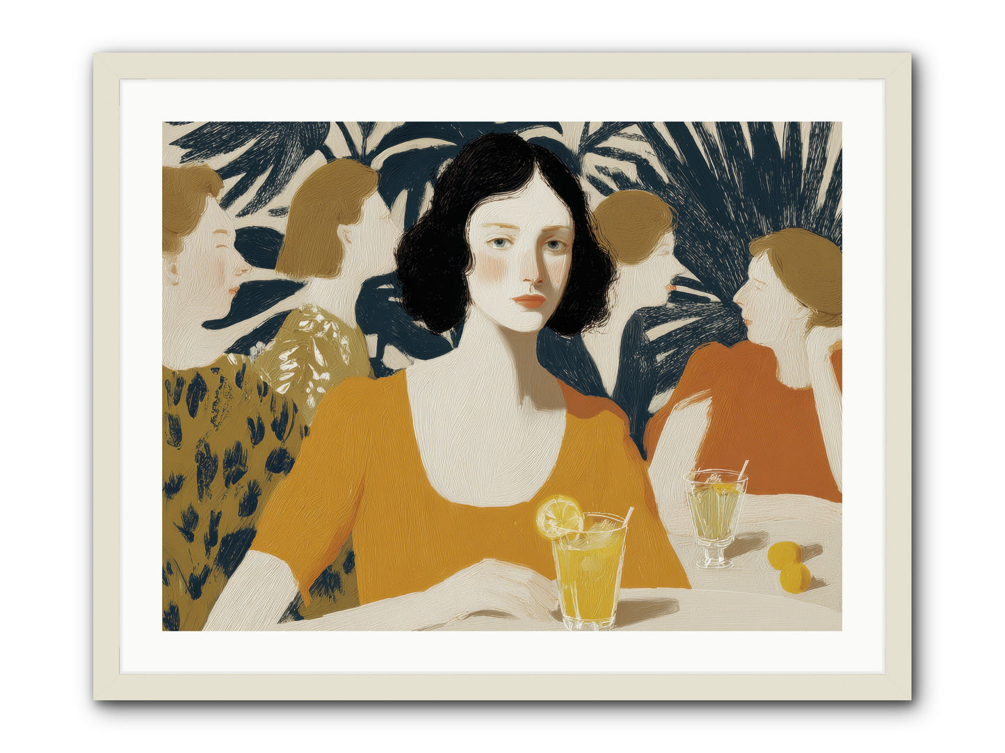 Cocktails in the Conservatory -- Framed Print - White 32x24
