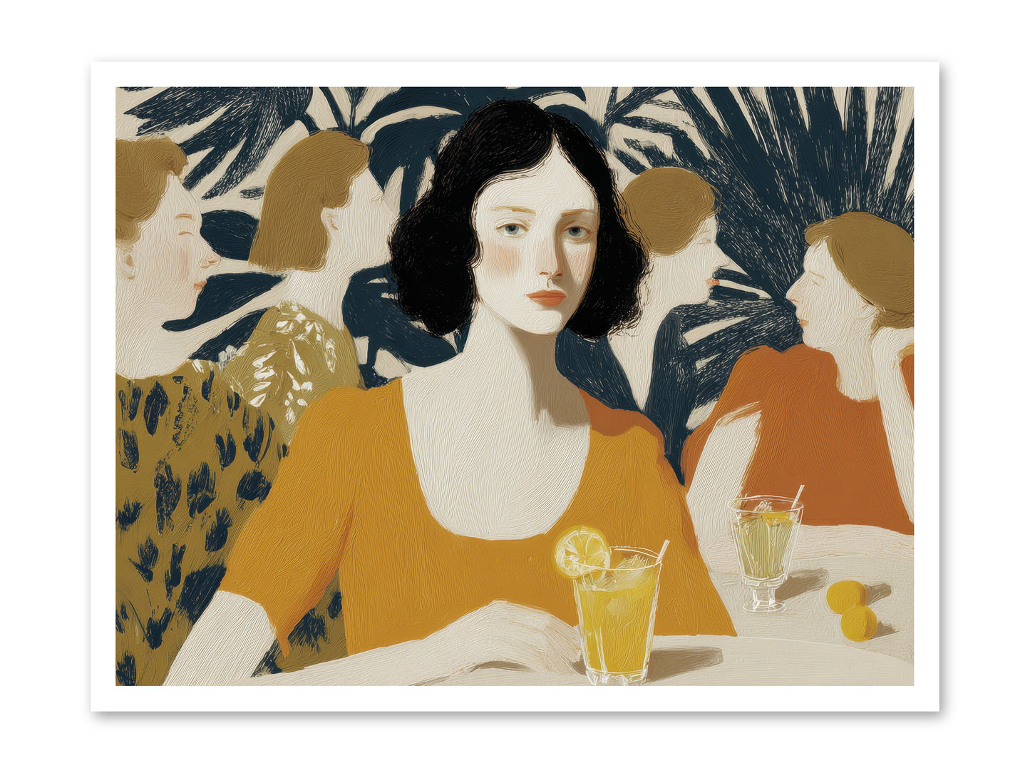 Cocktails in the Conservatory -- Loose Canvas Print 32x24