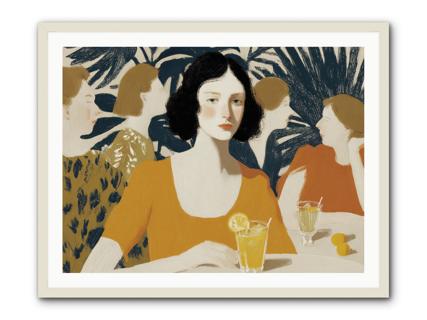 Cocktails in the Conservatory -- Framed Print - White 40x30