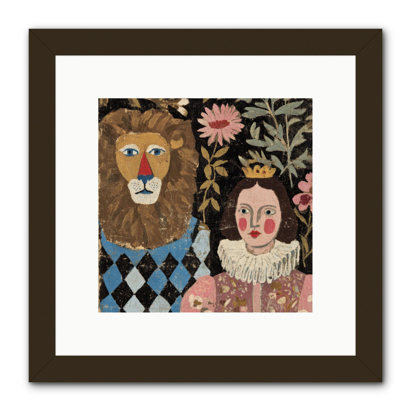 Companions in the Secret Garden -- Framed Print - Black 10x10