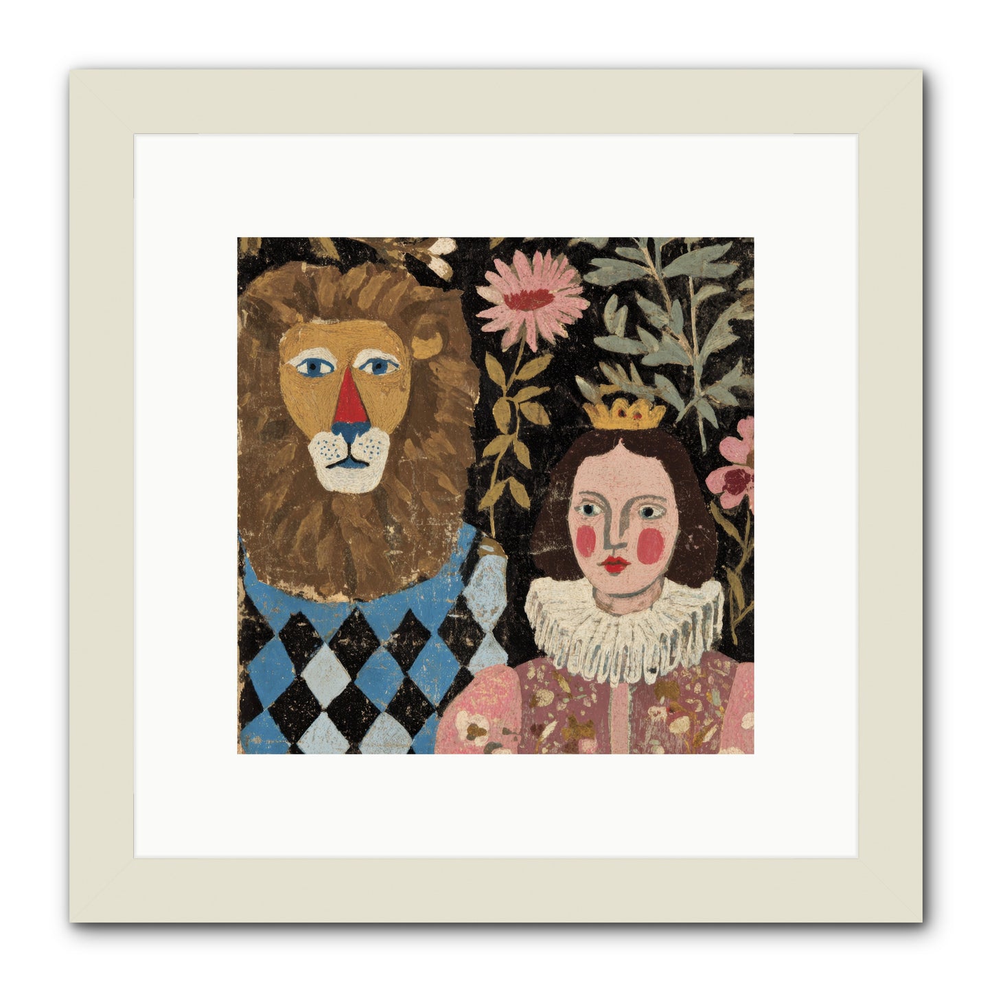 Companions in the Secret Garden -- Framed Print - White 10x10