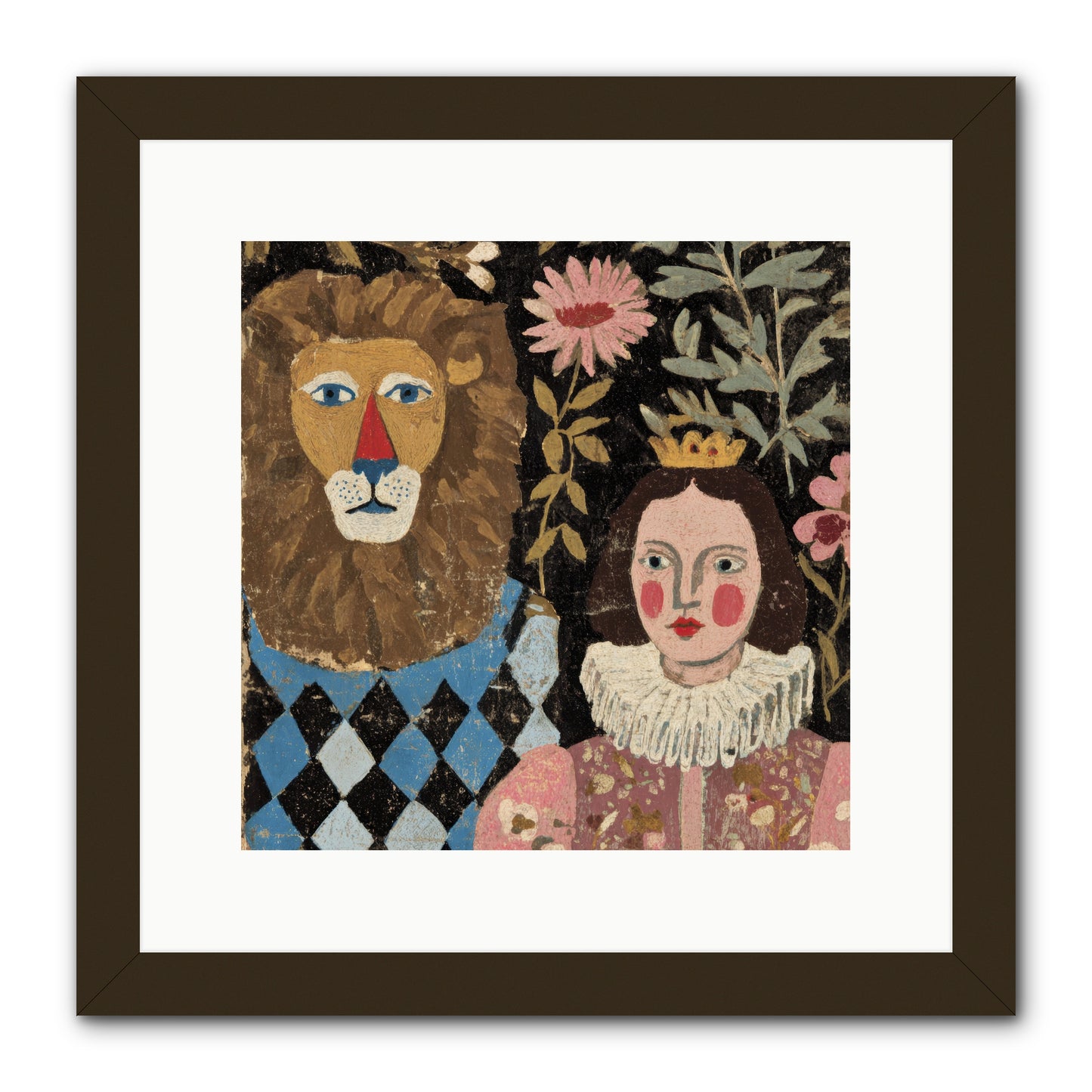 Companions in the Secret Garden -- Framed Print - Black 12x12