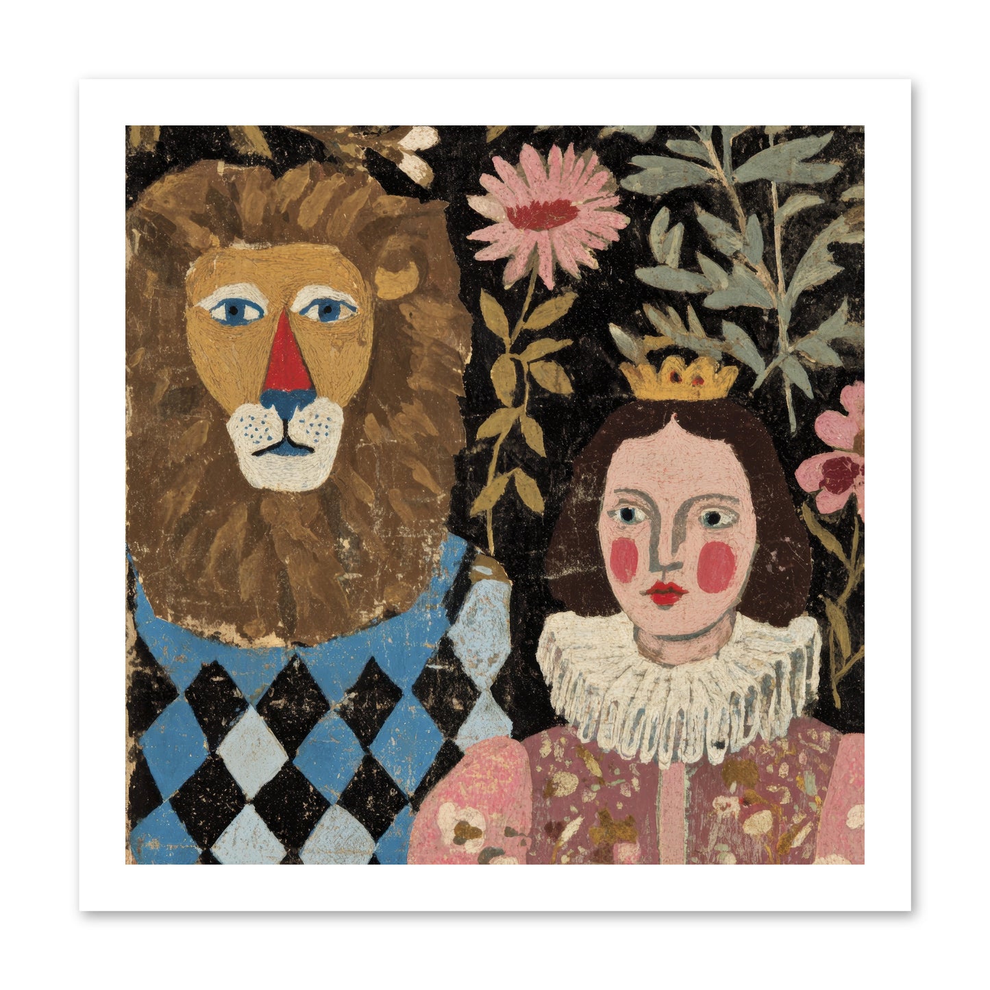 Companions in the Secret Garden -- Paper Print 16x16