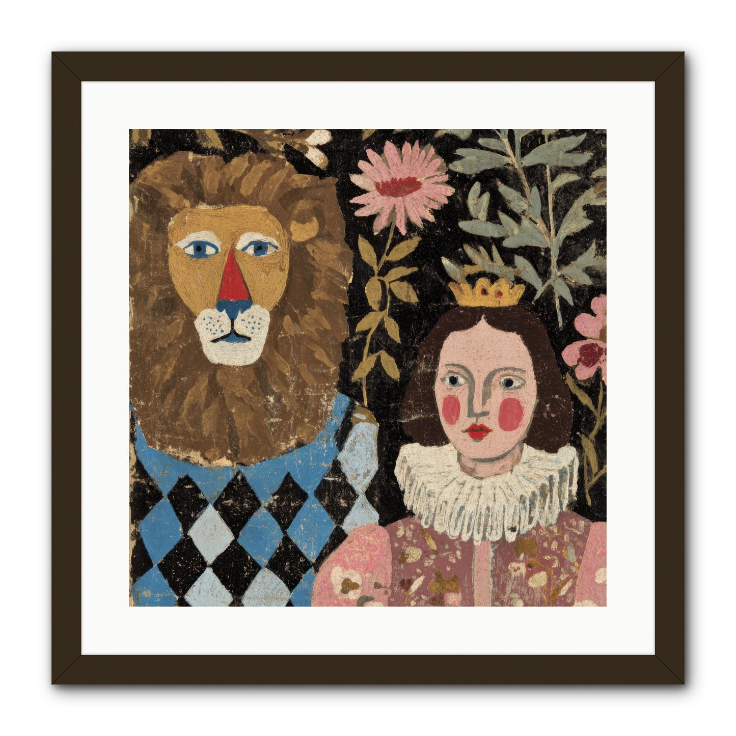 Companions in the Secret Garden -- Framed Print - Black 20x20