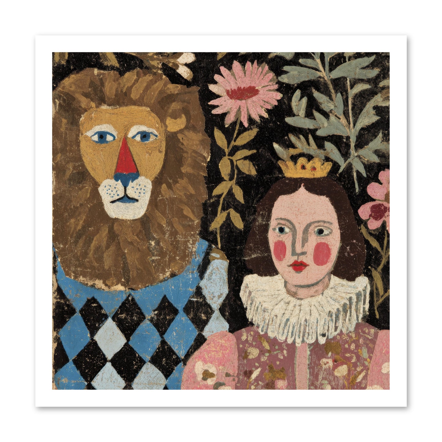 Companions in the Secret Garden -- Loose Canvas Print 20x20