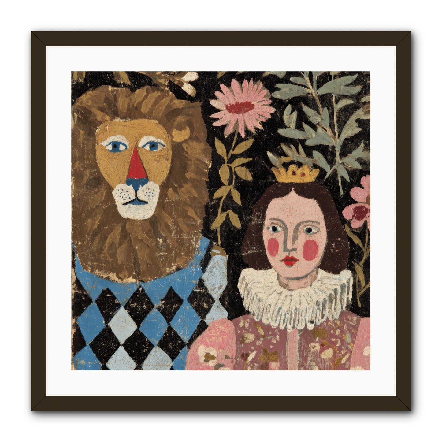 Companions in the Secret Garden -- Framed Print - Black 24x24