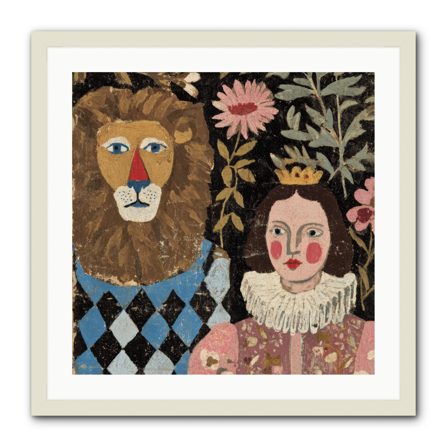 Companions in the Secret Garden -- Framed Print - White 24x24