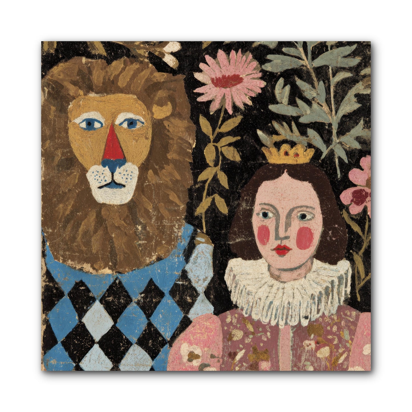 Companions in the Secret Garden -- Wrapped Canvas 10x10