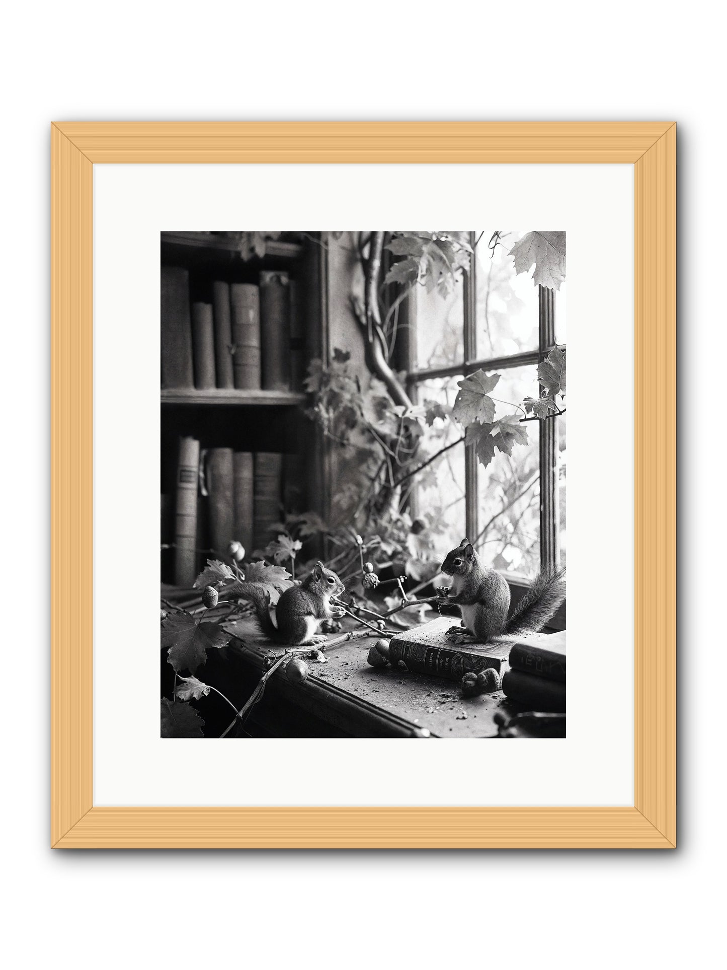 Conversation -- Framed Print - Natural 12x15
