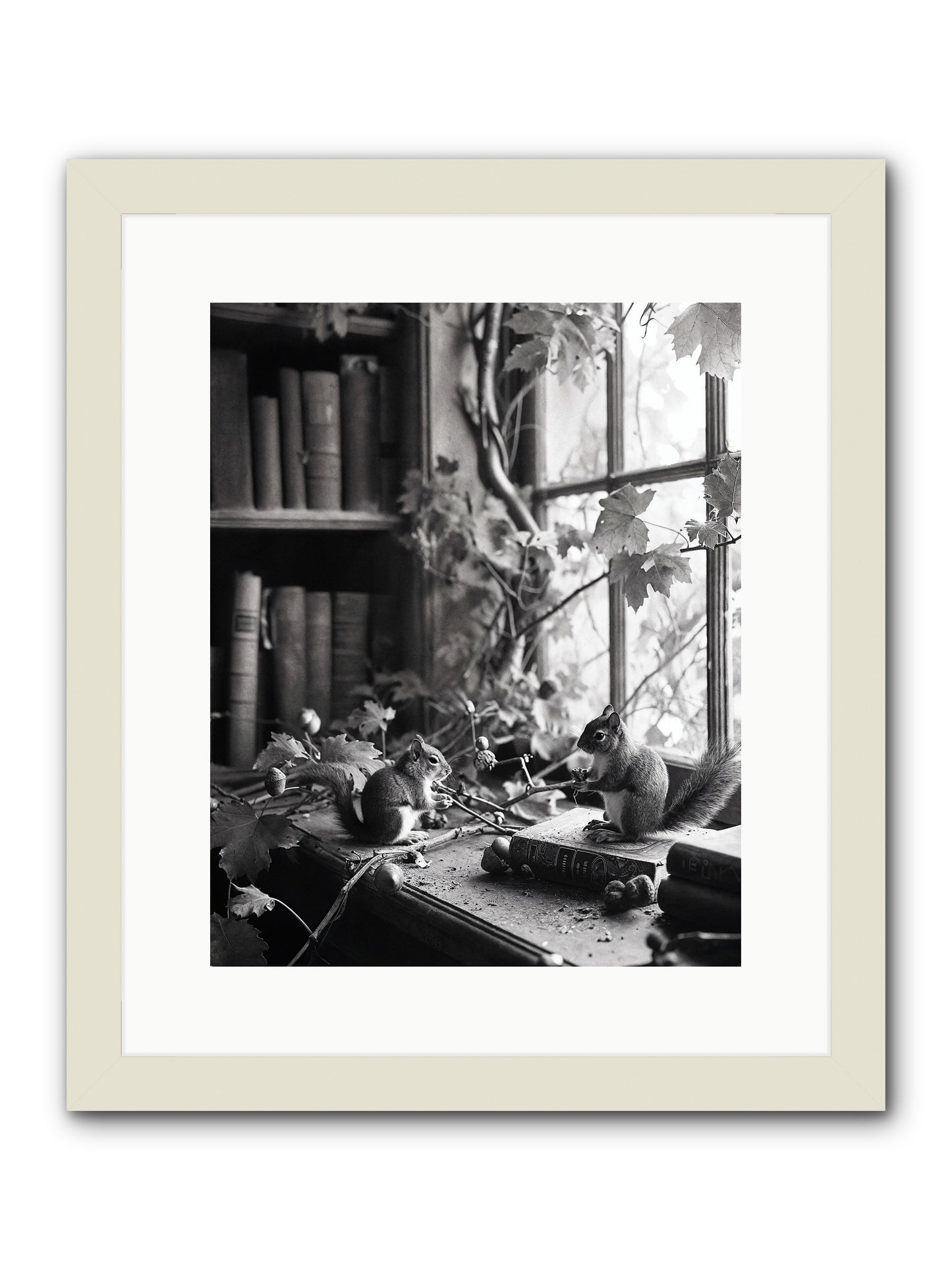Conversation -- Framed Print - White 12x15