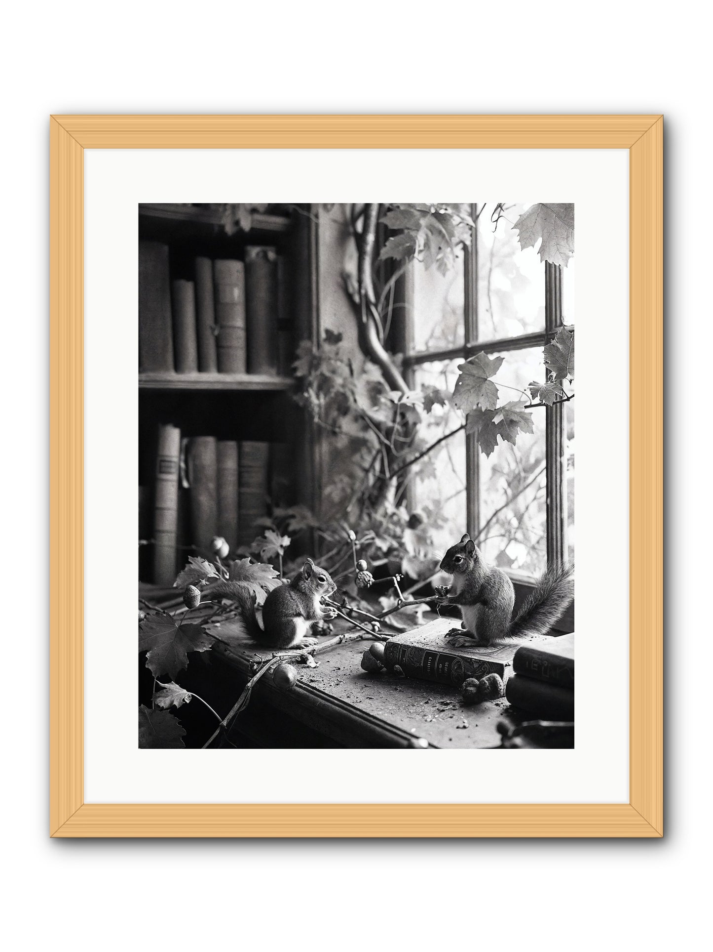Conversation -- Framed Print - Natural 16x20