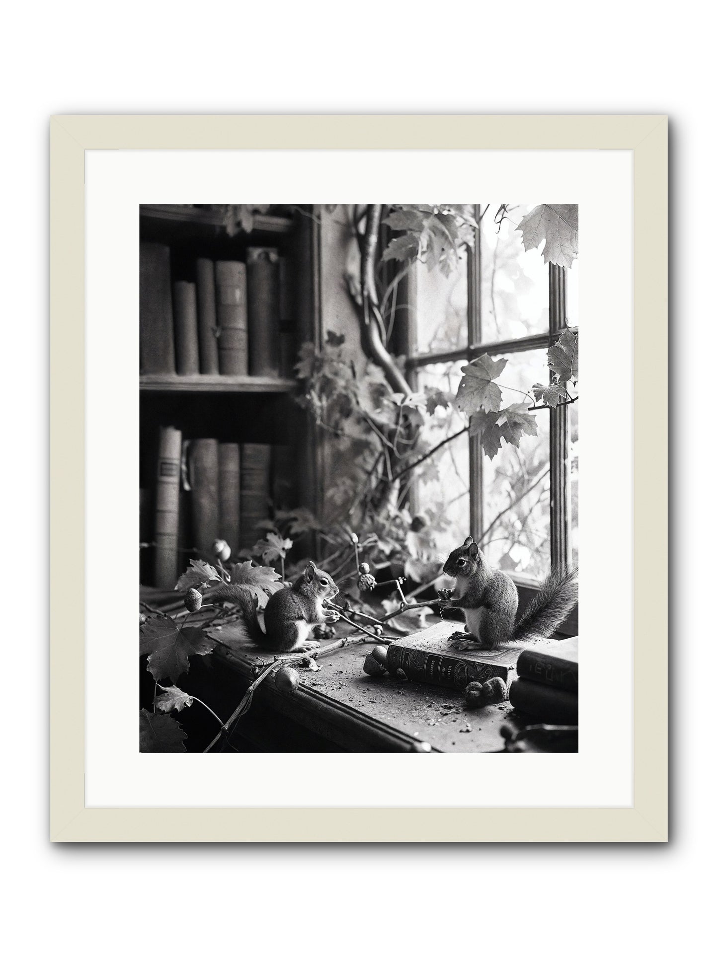 Conversation -- Framed Print - White 16x20