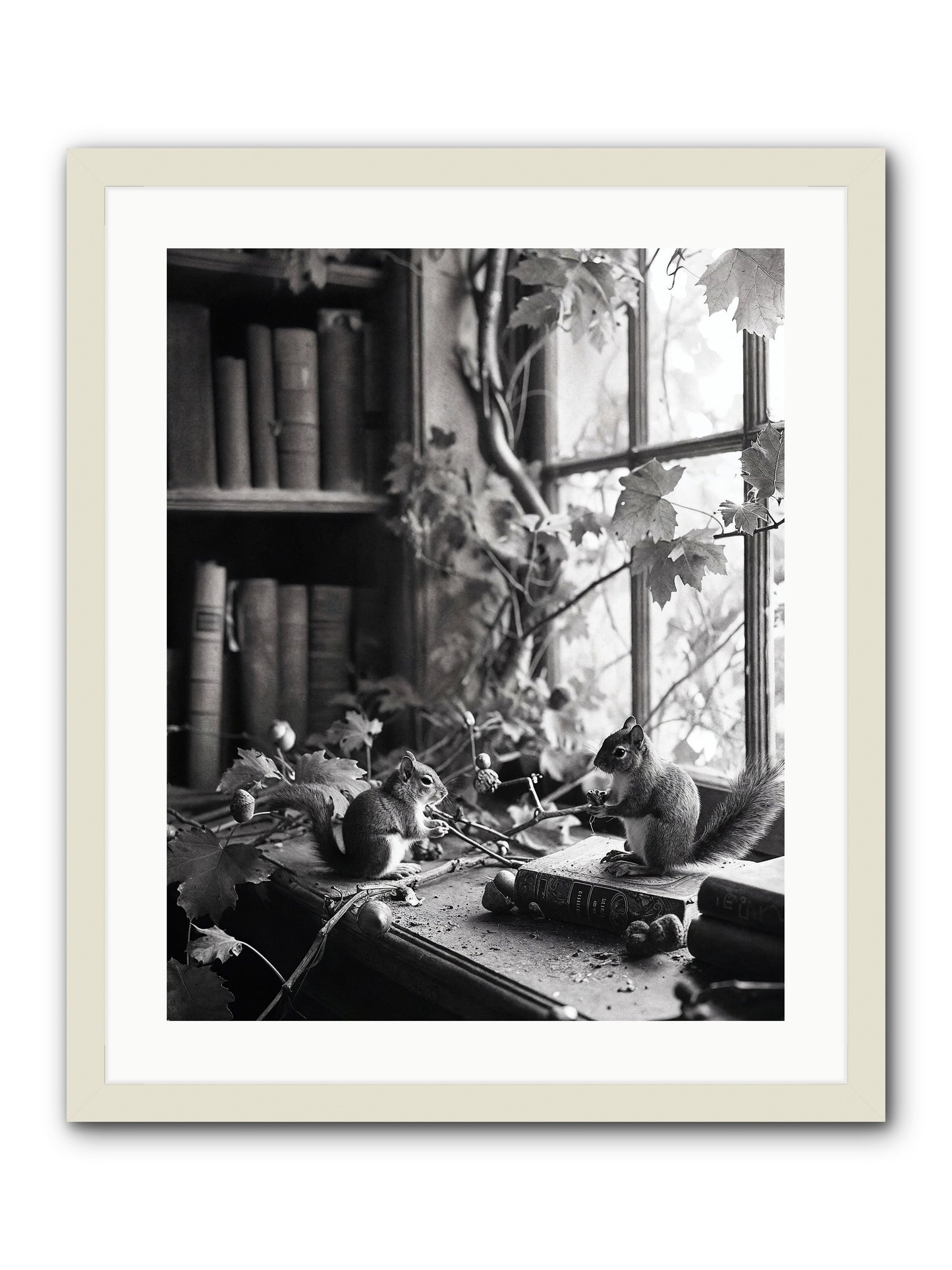 Conversation -- Framed Print - White 20x25