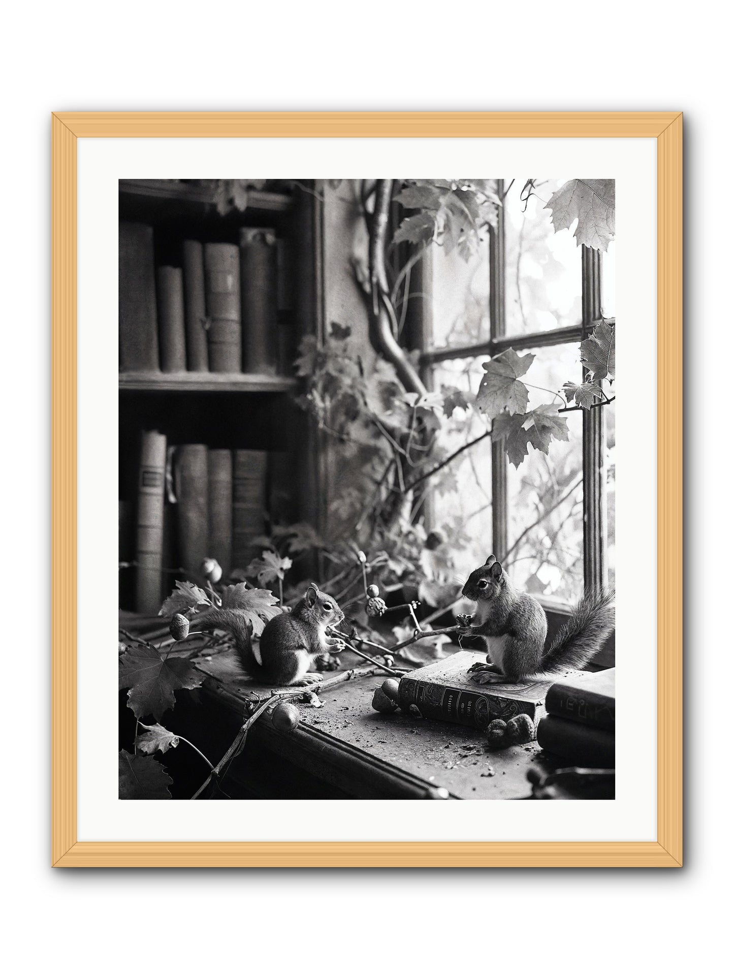 Conversation -- Framed Print - Natural 24x30