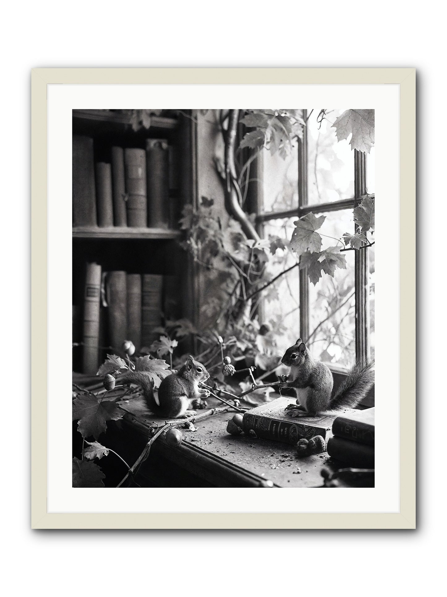Conversation -- Framed Print - White 24x30