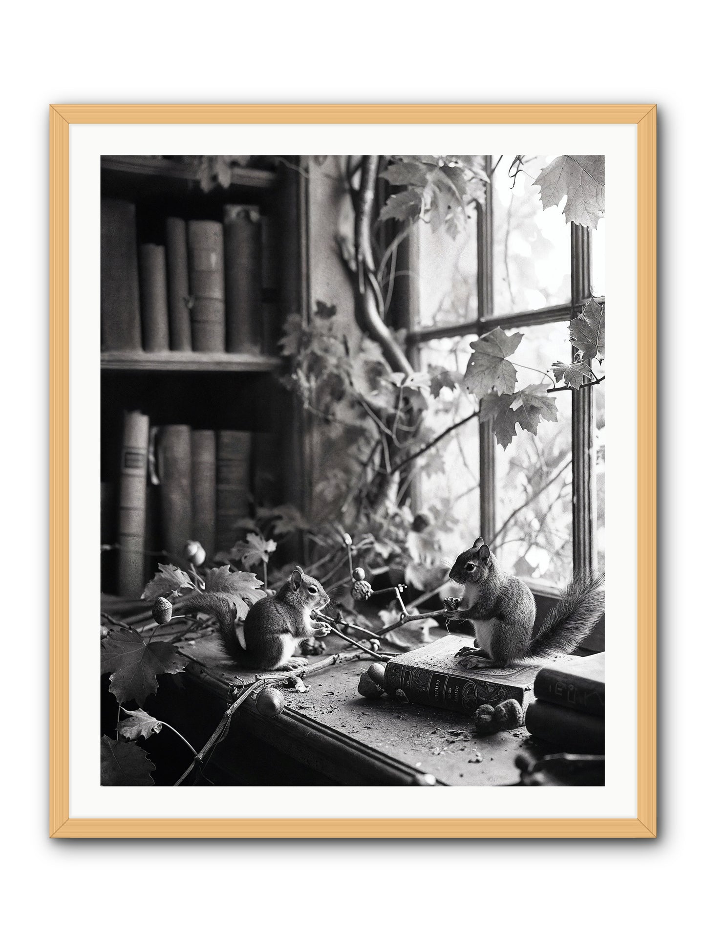 Conversation -- Framed Print - Natural 32x40