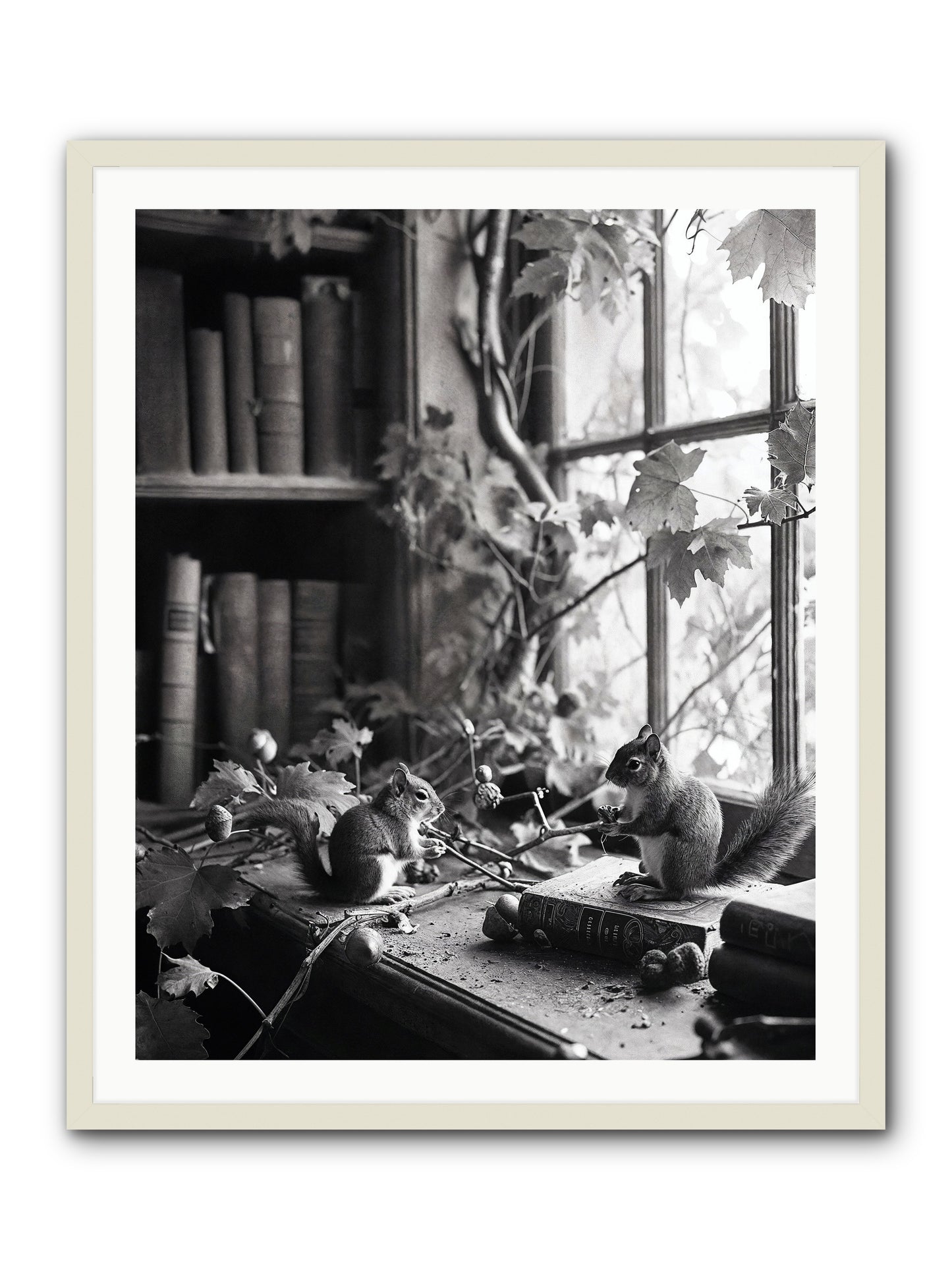 Conversation -- Framed Print - White 32x40