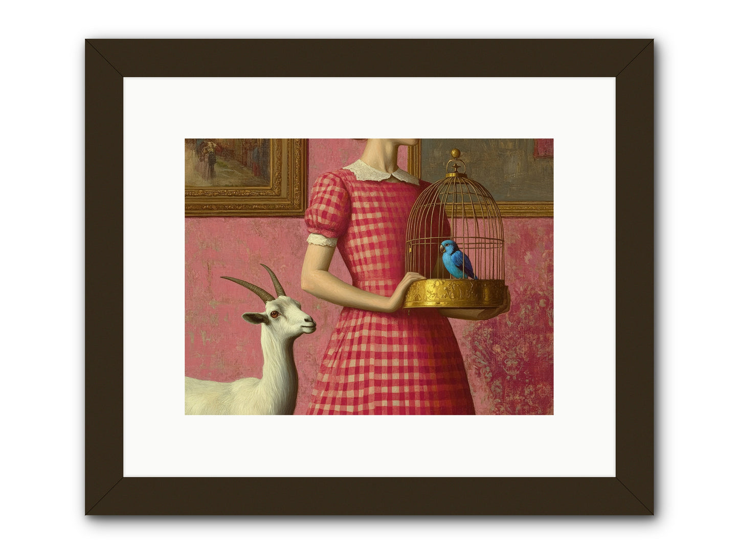 Cottage Companions -- Framed Print - Black 12x9
