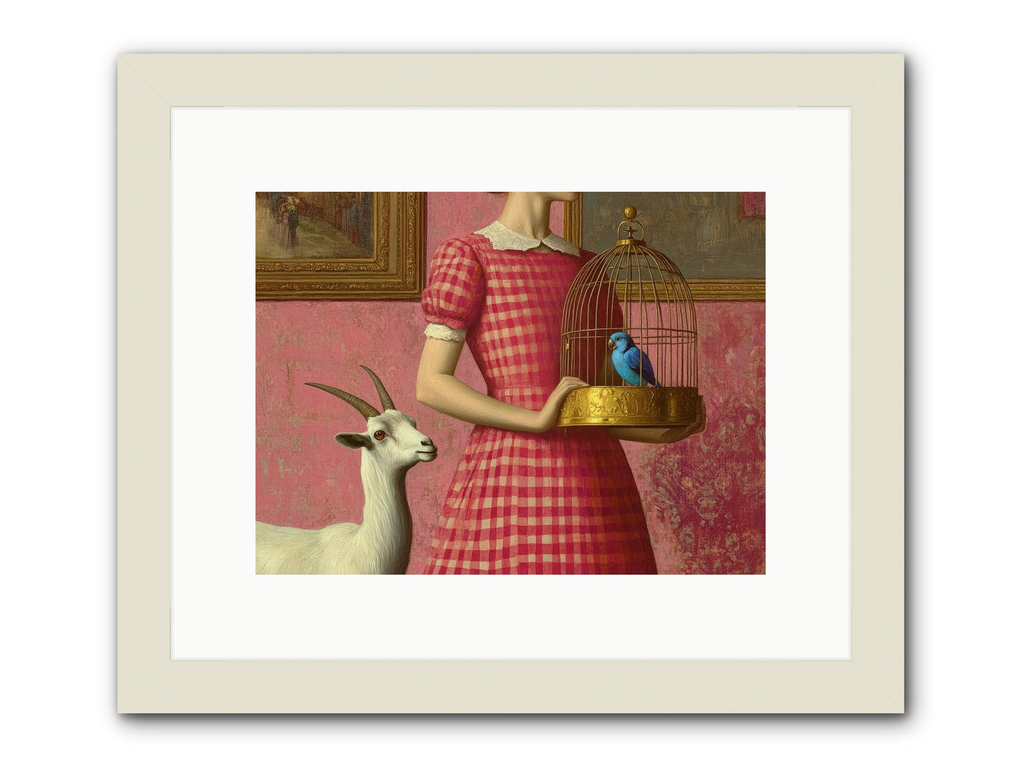 Cottage Companions -- Framed Print - White 12x9