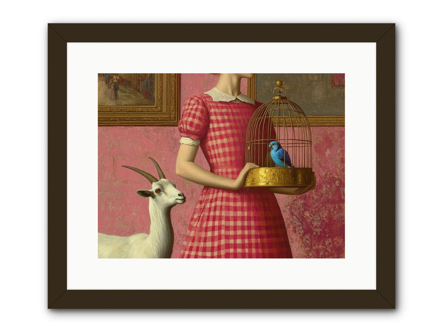 Cottage Companions -- Framed Print - Black 16x12
