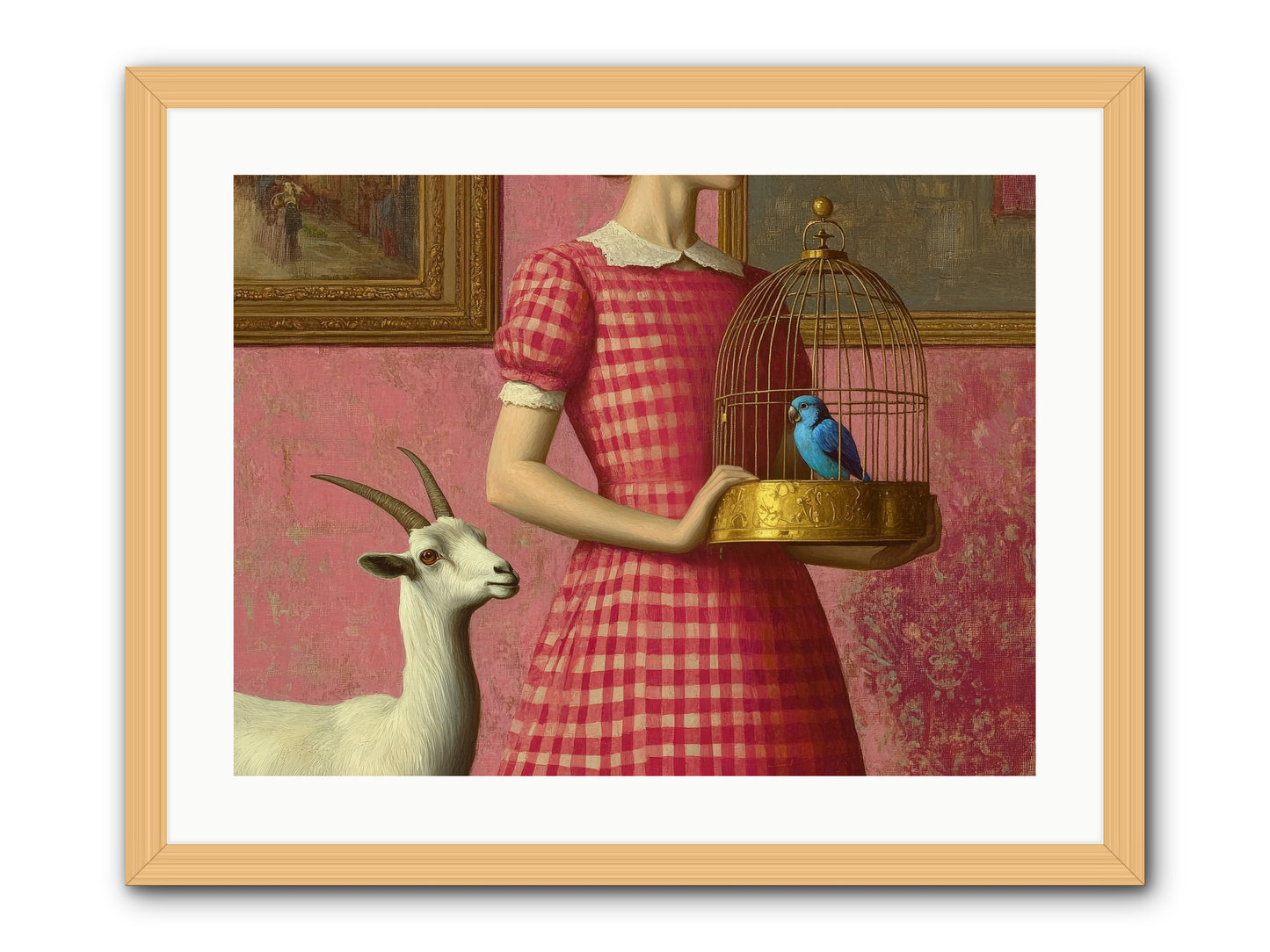 Cottage Companions -- Framed Print - Natural 24x18