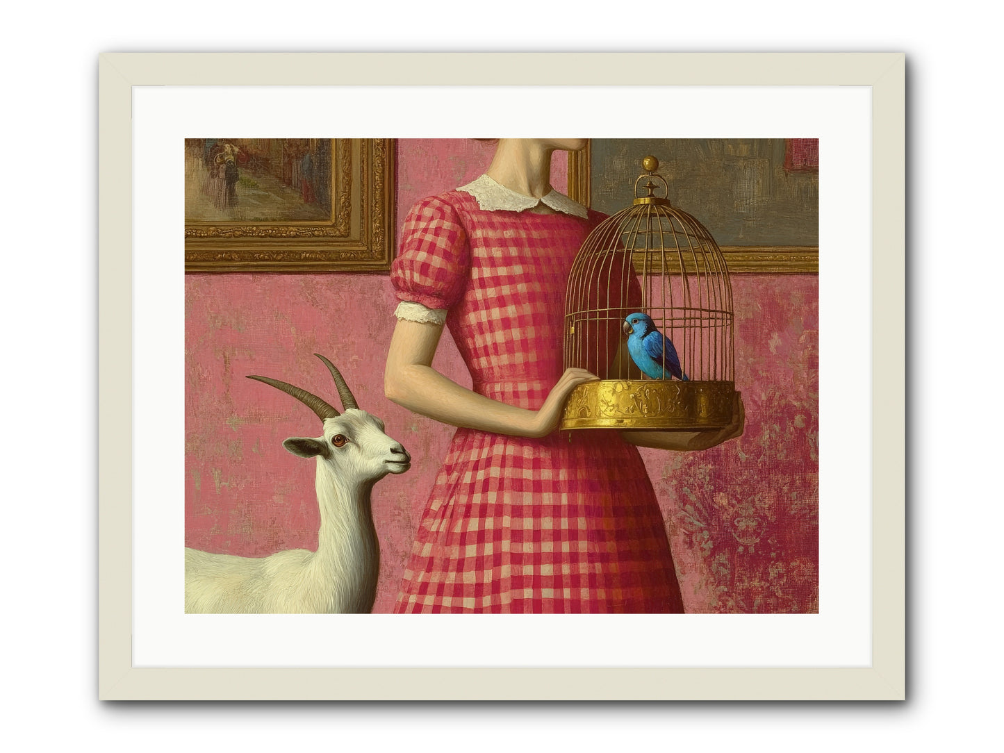 Cottage Companions -- Framed Print - White 24x18