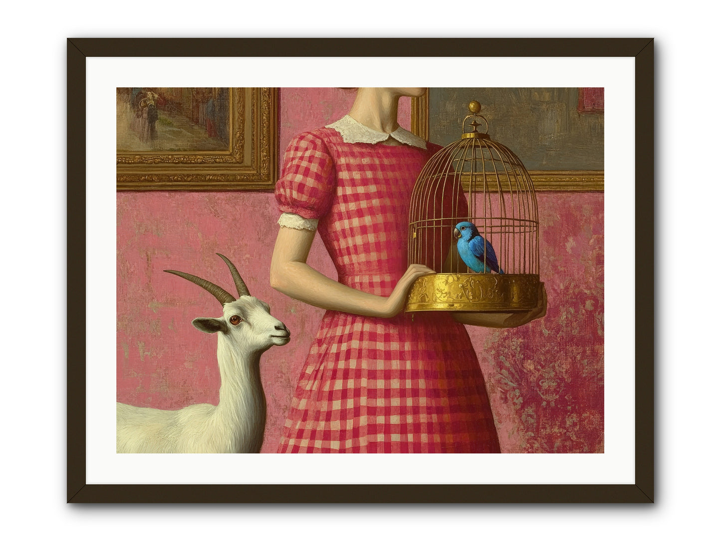 Cottage Companions -- Framed Print - Black 32x24