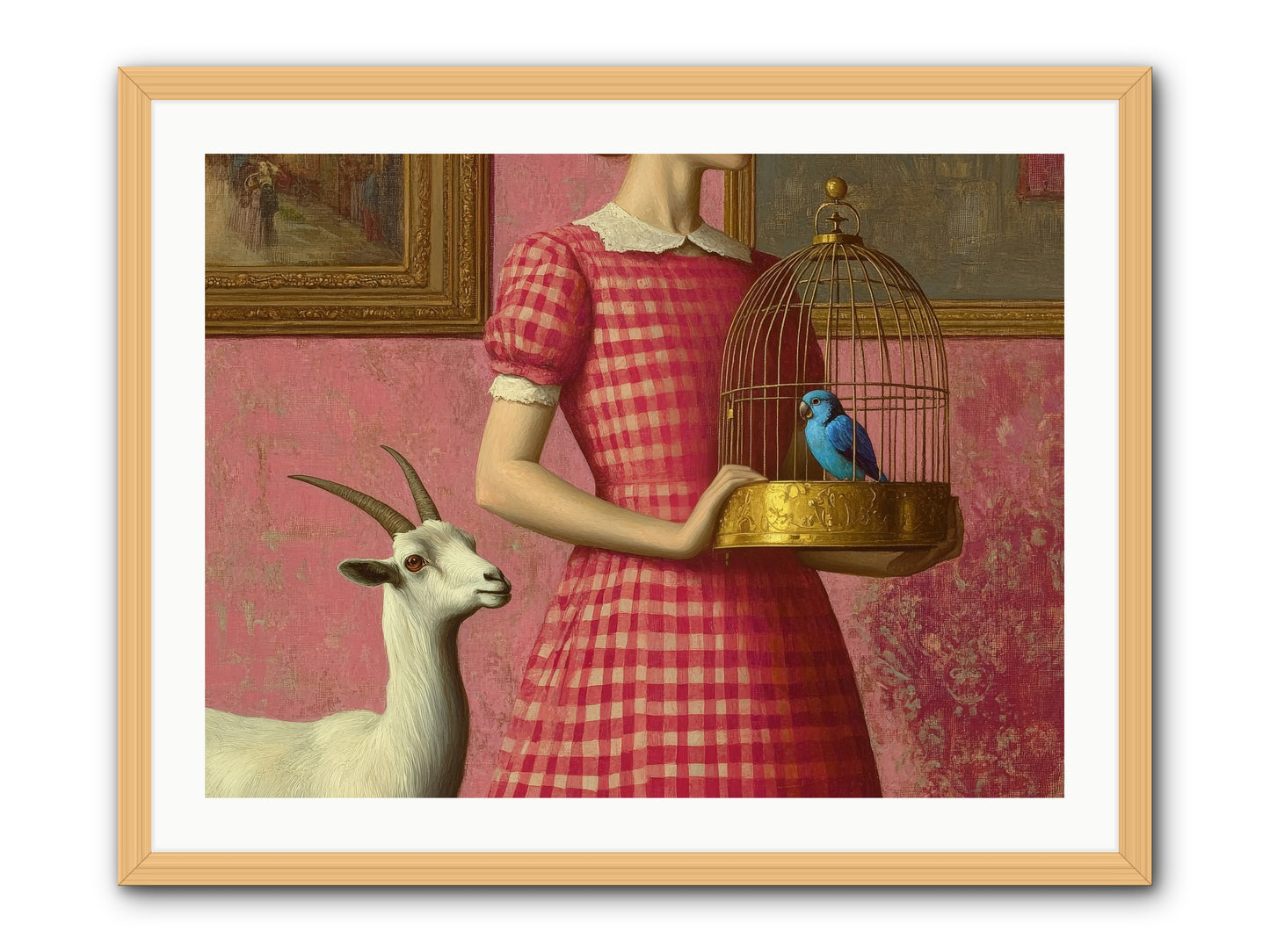 Cottage Companions -- Framed Print - Natural 32x24