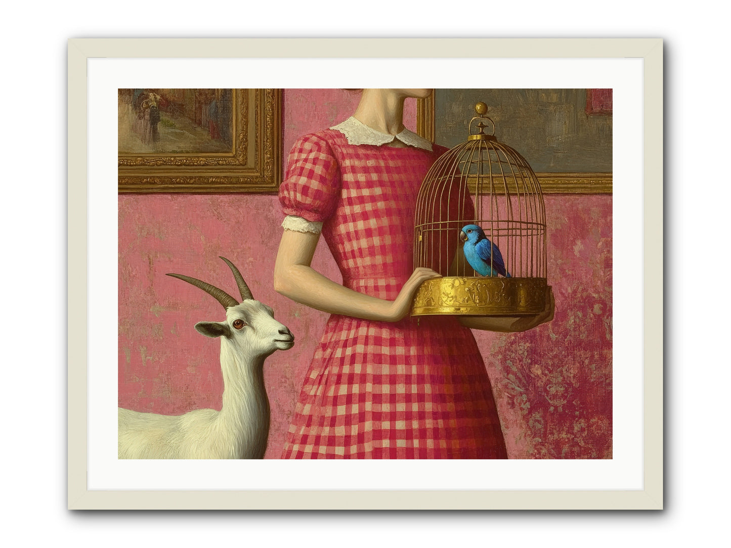 Cottage Companions -- Framed Print - White 32x24