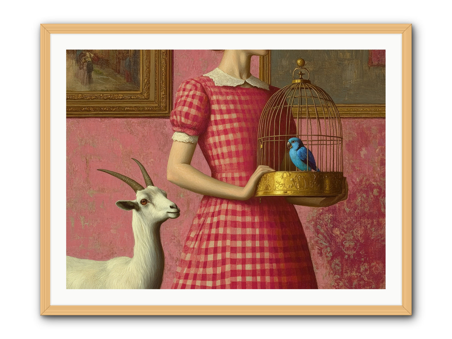 Cottage Companions -- Framed Print - Natural 40x30