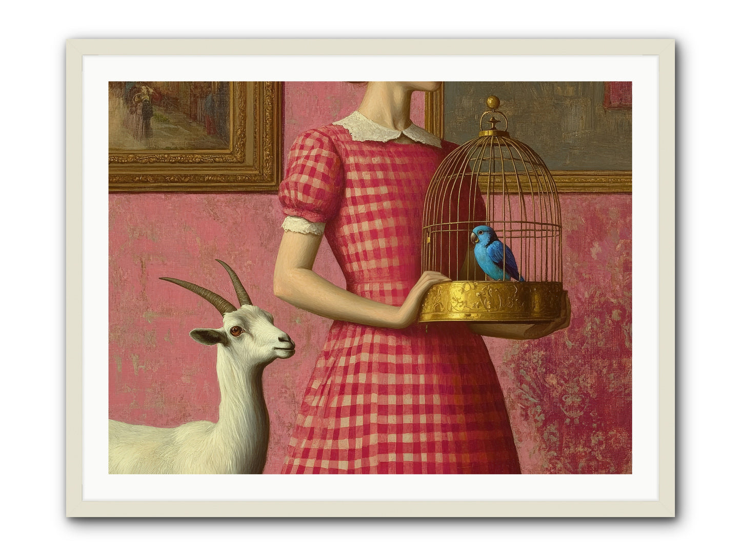 Cottage Companions -- Framed Print - White 40x30