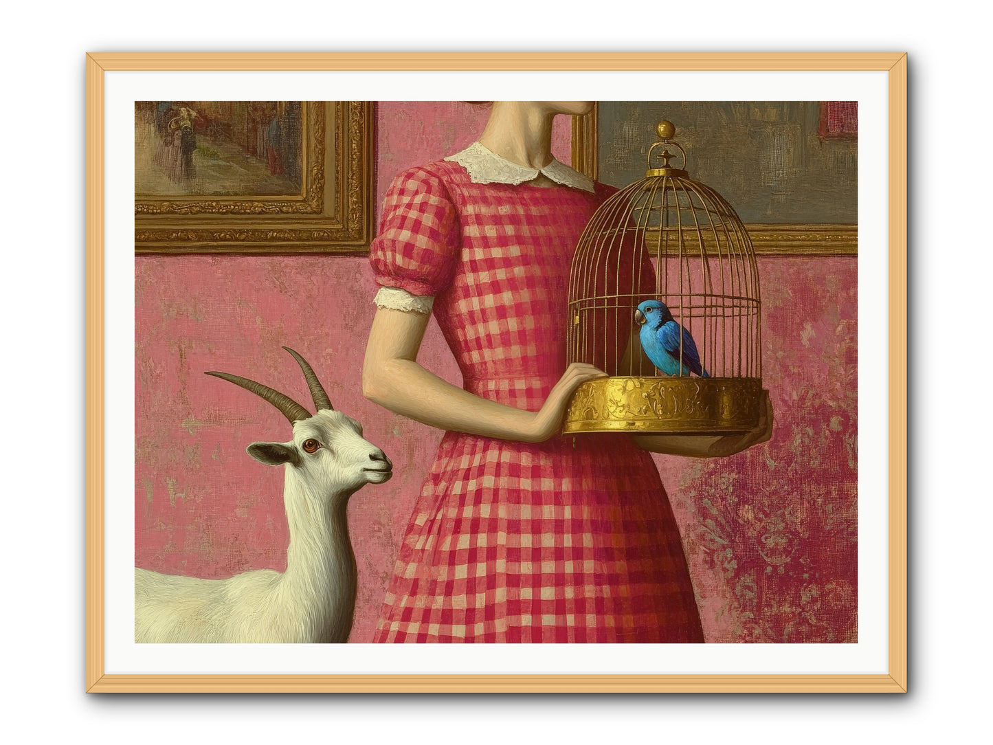 Cottage Companions -- Framed Print - Natural 48x36