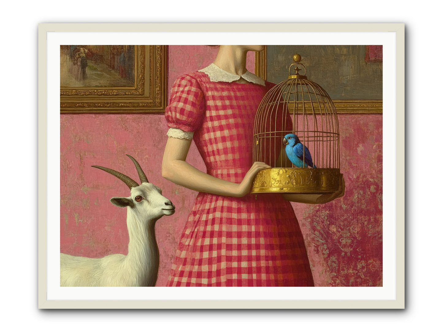 Cottage Companions -- Framed Print - White 48x36
