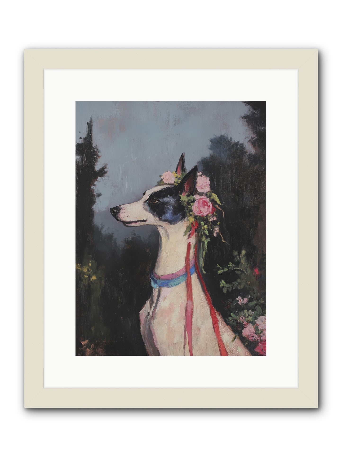 Cottage Garden Charm -- Framed Print - White 12x16