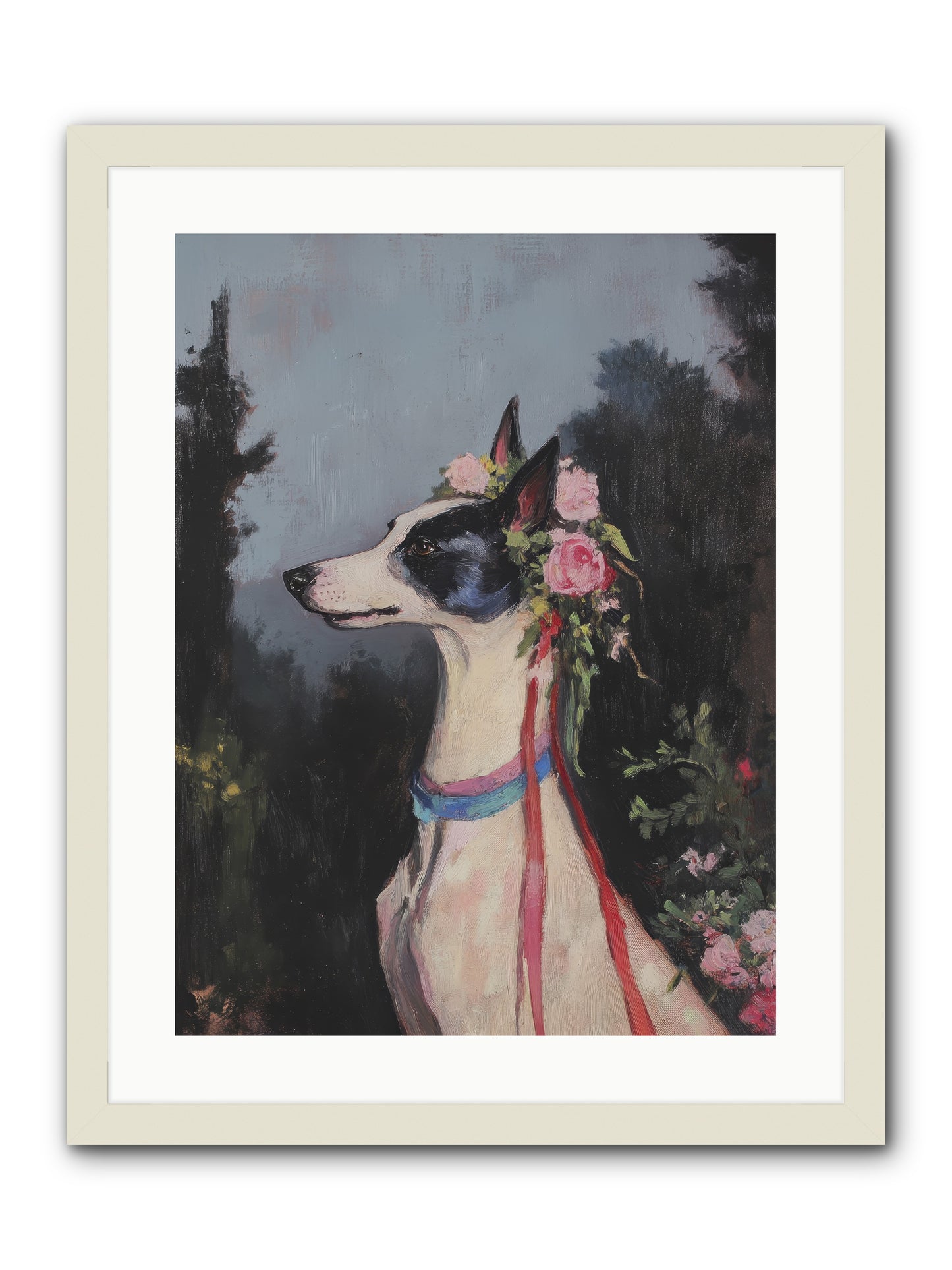 Cottage Garden Charm -- Framed Print - White 18x24