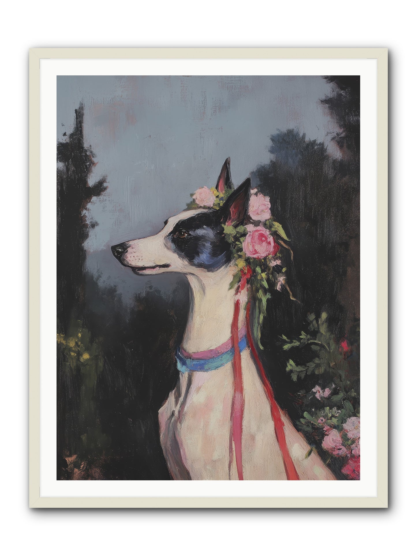 Cottage Garden Charm -- Framed Print - White 36x48