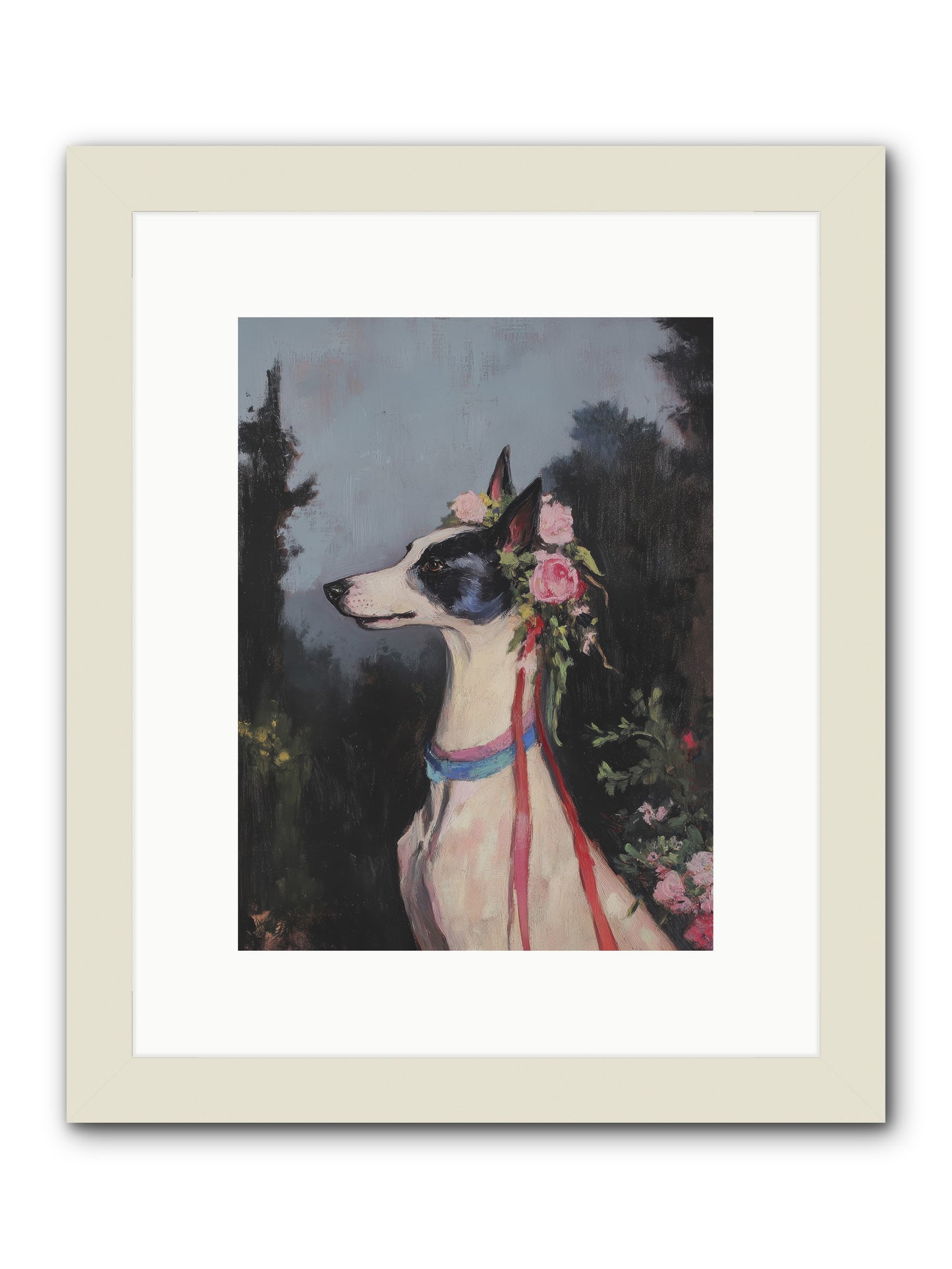 Cottage Garden Charm -- Framed Print - White 9x12