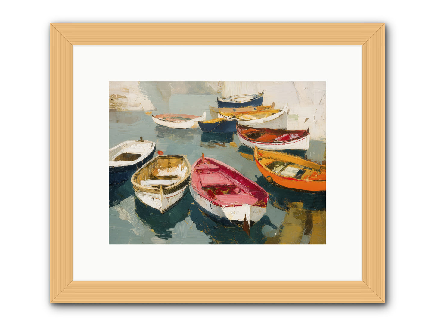 Cotton Candy Boats -- Framed Print - Natural 12x9