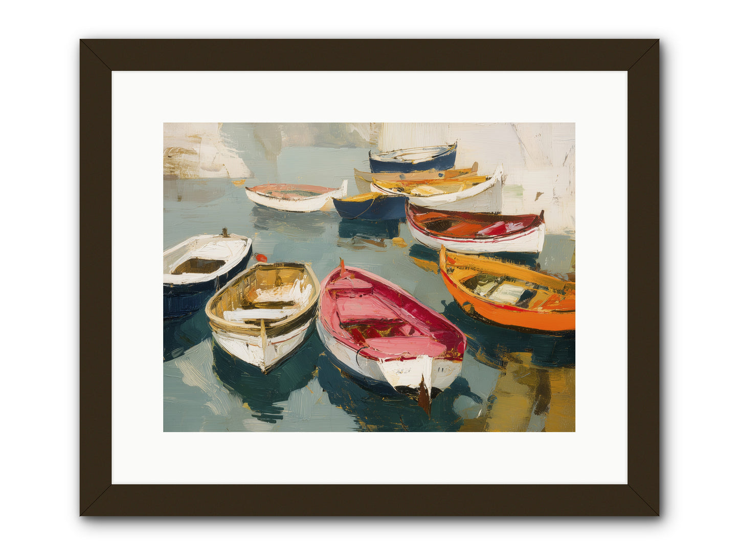 Cotton Candy Boats -- Framed Print - Black 16x12