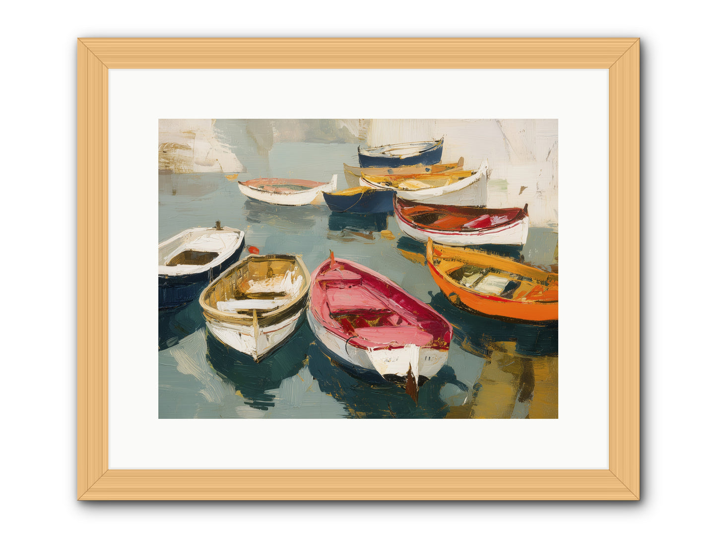 Cotton Candy Boats -- Framed Print - Natural 16x12