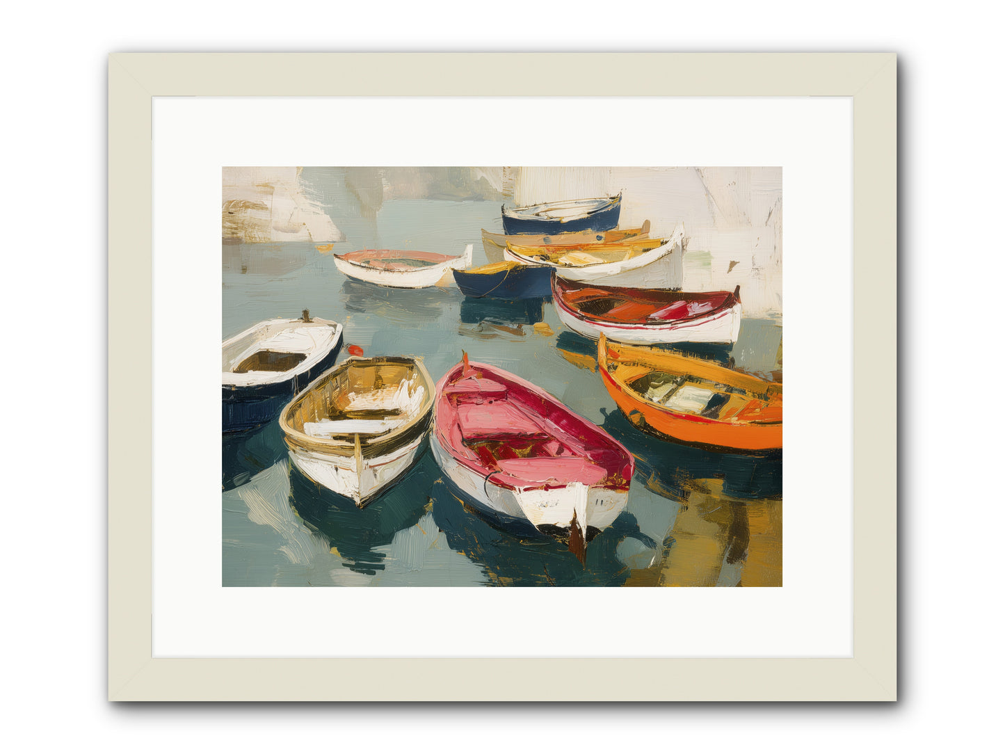Cotton Candy Boats -- Framed Print - White 16x12