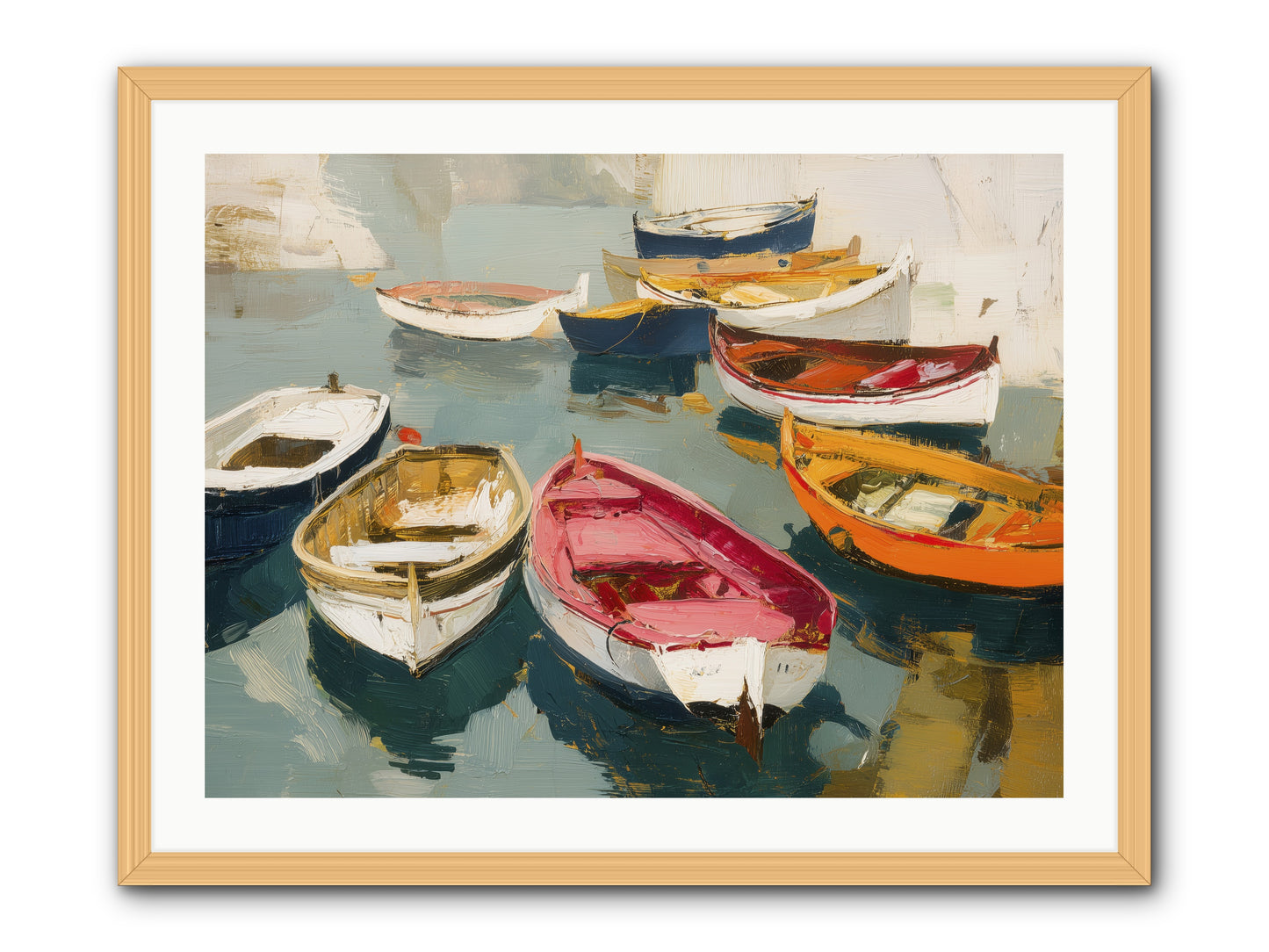 Cotton Candy Boats -- Framed Print - Natural 32x24